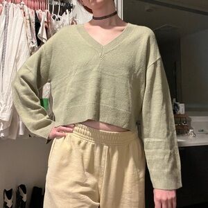 🍃 Sage Green Thin Sweater